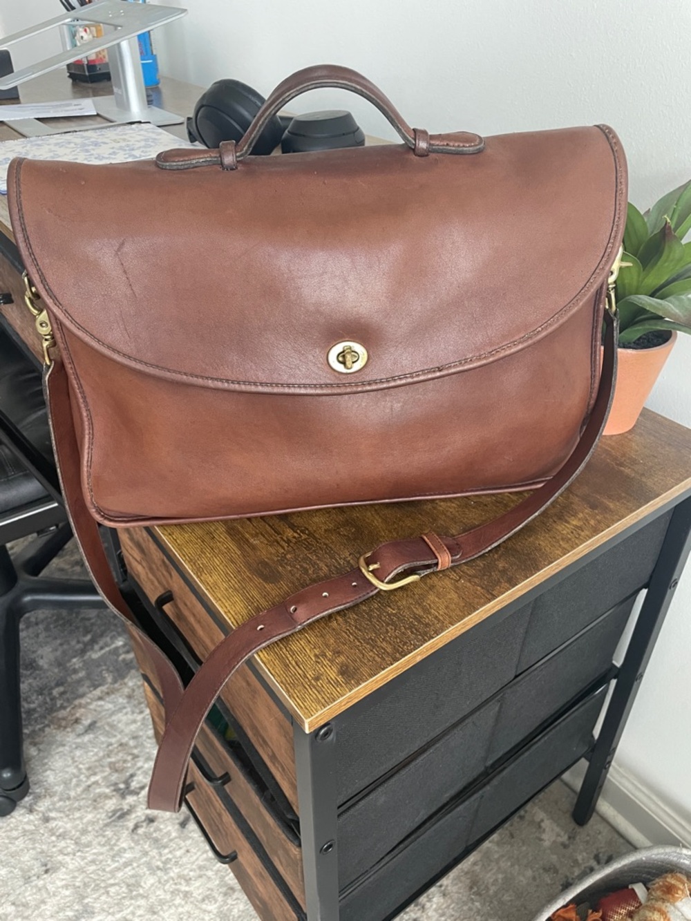 Vintage Coach Lexington Messenger Bag Briefcase British Tan - Picture 2 of 16